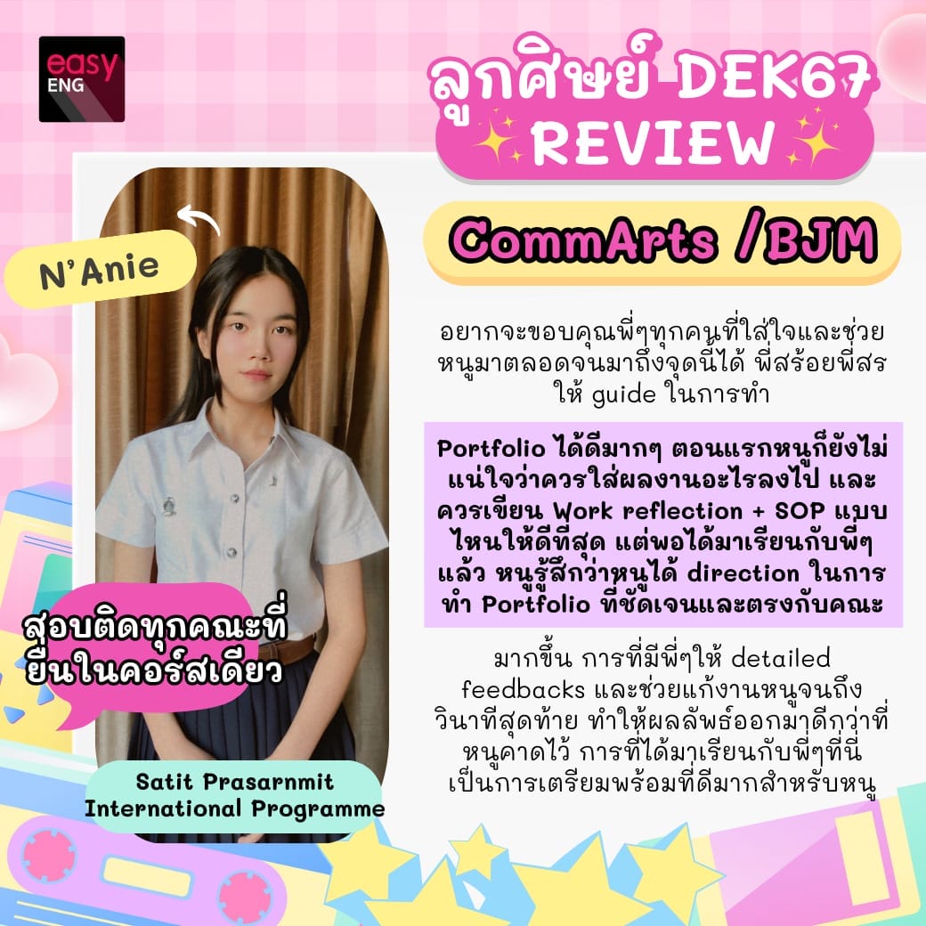 commarts bjm portfolio ตัวอย่าง เทมเพลท template aptitude test interview